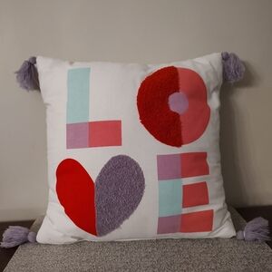 Colorful 'LOVE' Decorative Pillow